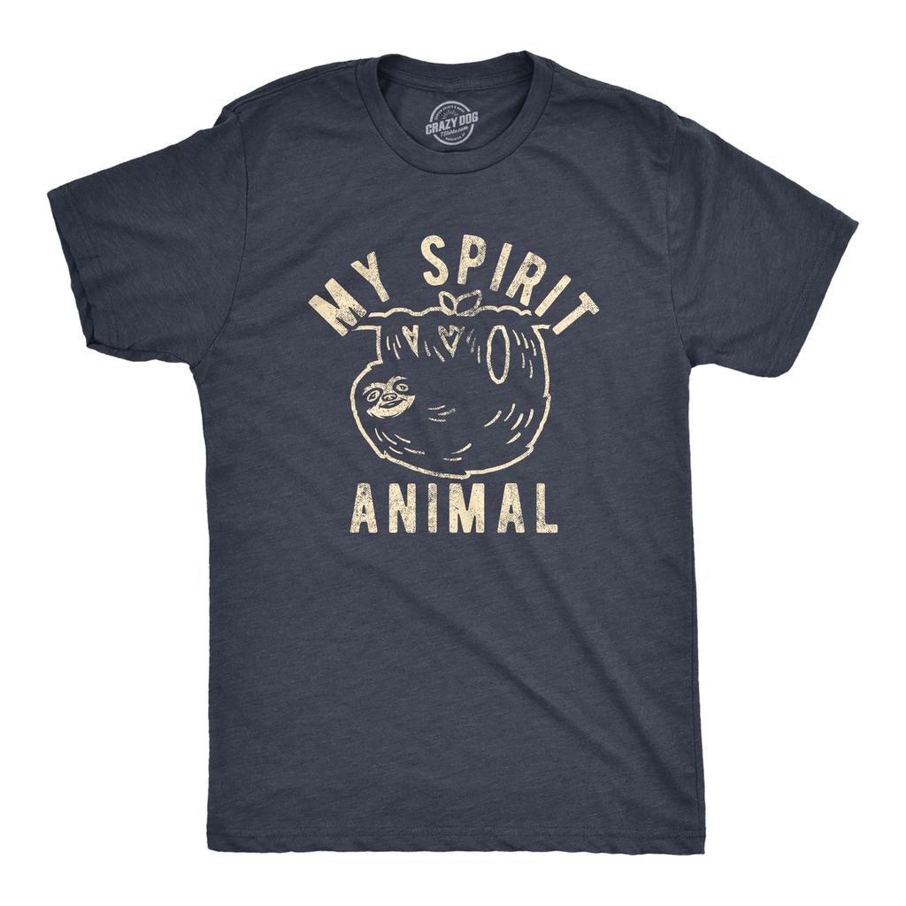 Mens My Spirit Animal: Sloth T Shirt Funny Lazy Slow Sarcastic Graphic Novelty