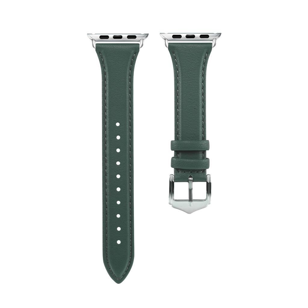 Slim Thin Genuine Leather Strap for apple Watch Series Small Waist Pin Buckle Universal Watch Strap