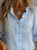 Весна/Лето 2026 Хлопково-льняная милая блузка с кружевной вышивкой