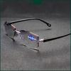 Intelligent Zoom Anti-Blue Light Reading Glasses Frameless Cutting Edge Presbyopic Glasses Men And Women Presbyopic Glasses