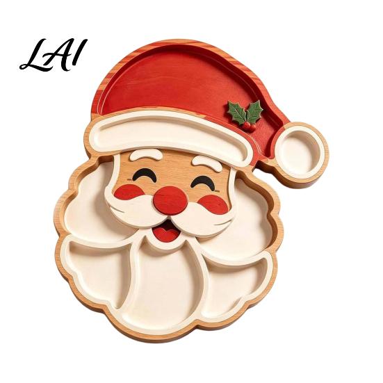 Snack Container for Dormitories Christmas Serving Tray Divided Holiday Appetizer Platter Cute Snowman/Tree/Penguin/Cow Shaped Party Supplies