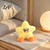 Portable Plush Pendant with Metal Ring Star Duck Keychain Soft Stuffed Animal Embroidered Face Small Toy for Handbags Cute Cartoon Bag Charm