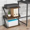 Printer Copier Stand Storage Shelf Rustic Bookshelf Heavy Duty Rack Sturdy Wood for Home Small Space Tabletop Office Scanner