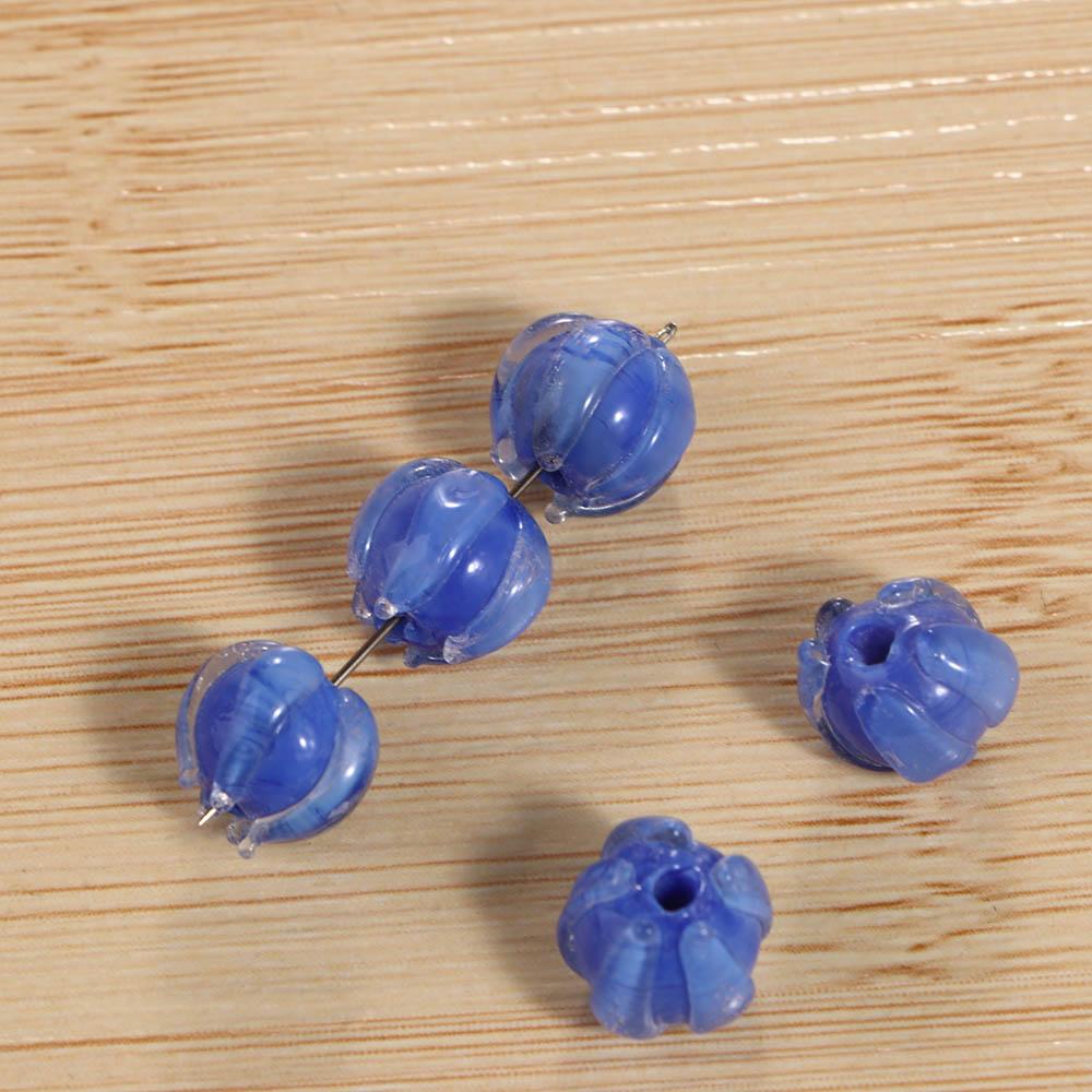 Стеклянные бусины для рукоделия, бусины-бутоны, бусины лэмпворк, бусины в древнем стиле, бусины из люли в форме колокольчика орхидеи