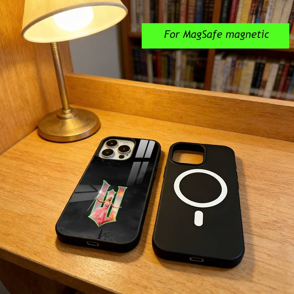 W-Wicked Green Pink Music Phone Case For iPhone17,16,15,14,13,12,11 Plus,Pro Magnetic For Magsafe Wireless Charging