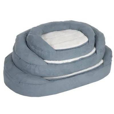 Oval Memory Dog Bed, Grey, 100 x 65 x 22 cm