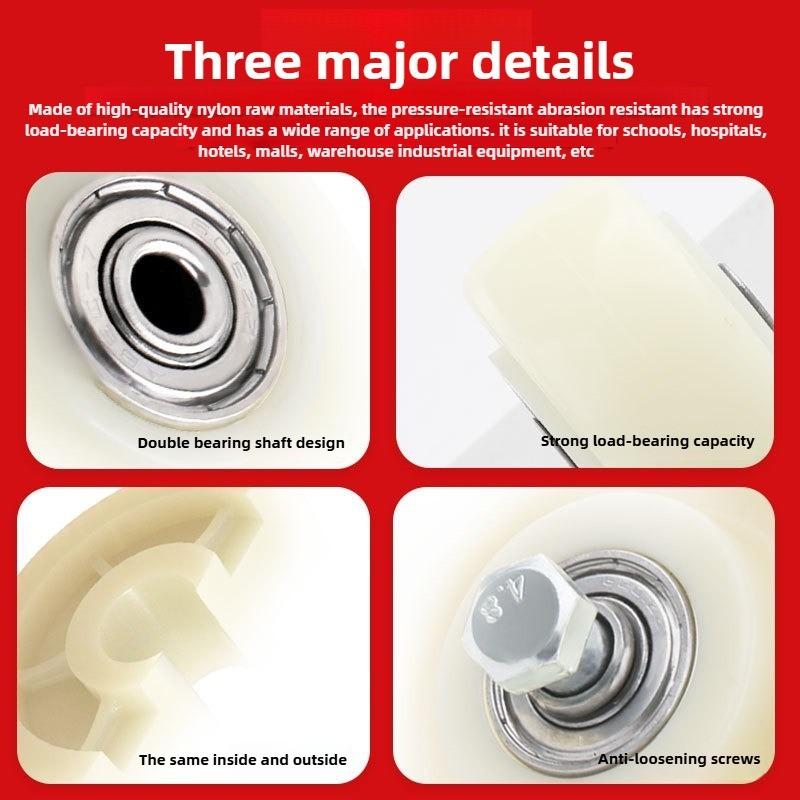 2 PCS Rubber/Nylon Replacement caster wheels with double bearings high load capacity wear resistance furniture wheels