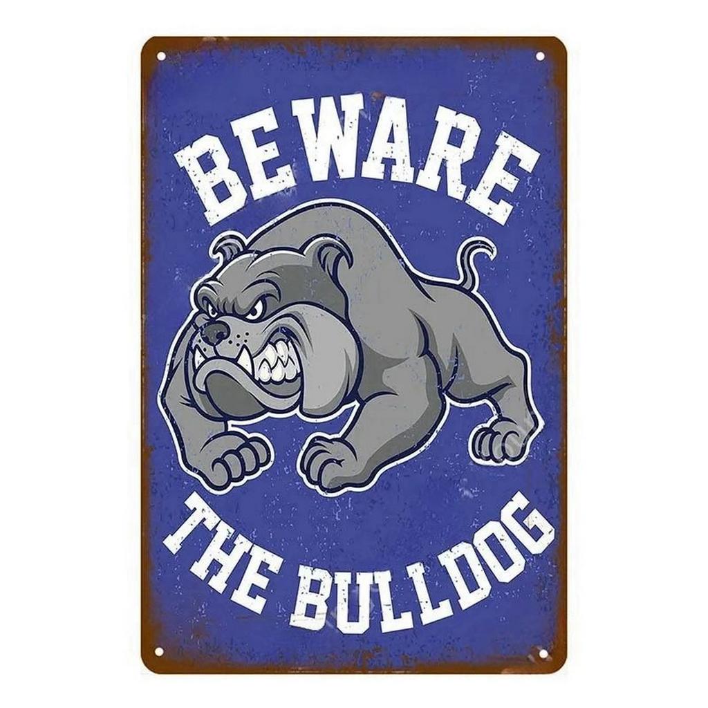 Decor Warning Vintage Metal Tin Signs Beware Dog Kisses Funny Poster Decor for Cafe Garage Bar Pub Club Man Cave Wall Decoration