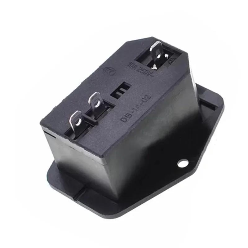 Розетка питания AC AC-01A-2 10A 250V Электрический клавишный переключатель Латунная вилка с разъемом для предохранителя для компьютерного монтажа