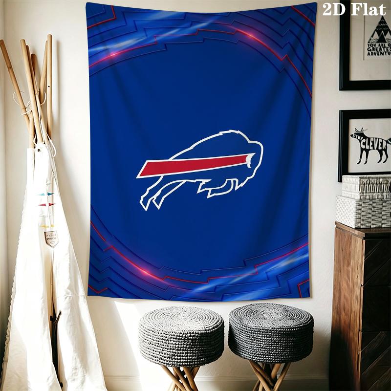 Buffalo Bills Wall Tapestry Aesthetic Wall Hanging Printed Fabric Blanket Decorative Tapestries for Bedroom Living Room Home Decor