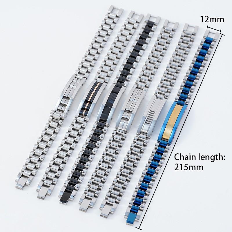 Mens Titanium Steel Geometric Bracelet With Zircon Inlay Custom OEM Dropshipping