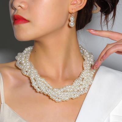 EBay ювелирные изделия, модное плетеное колье из искусственного жемчуга, модная бижутерия 8070