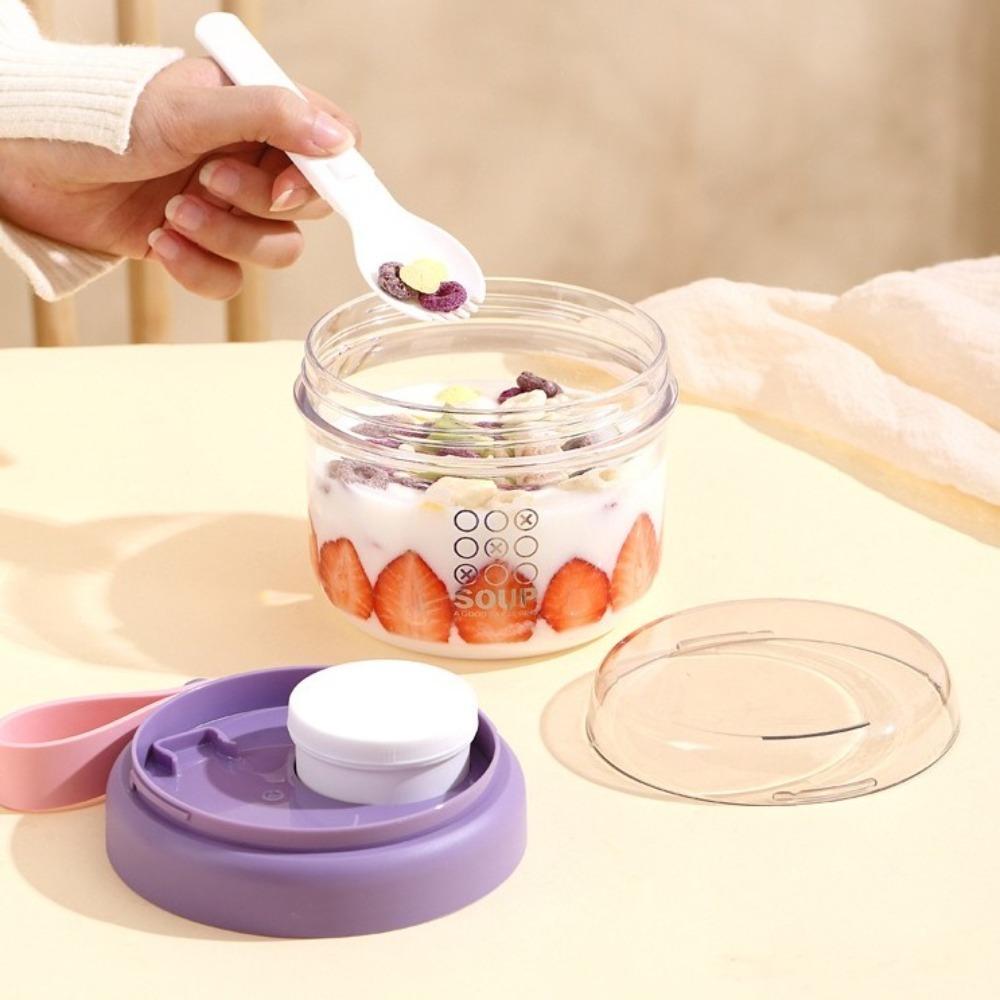 650ml Salad Containers Portable Overnight Oatmeal Cup Reusable Yogurt Cups Student
