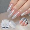 Глянцевый прозрачный порошок для ногтей Ice Mirror Moonlight White Aurora Powder Nail Wear Украшение для ногтей