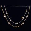 18K Gold Plated Four-Leaf Clover Star Necklace with Zircon and Sterling Silver for Elegant Women