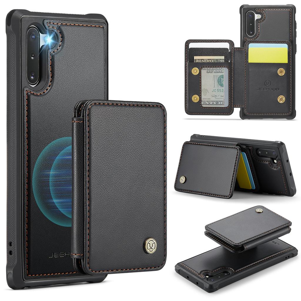 For Samsung Galaxy Note 10 4G Case JEEHOOD J05 Leather Mobile Cover with Detachable Magnetic Card Bag