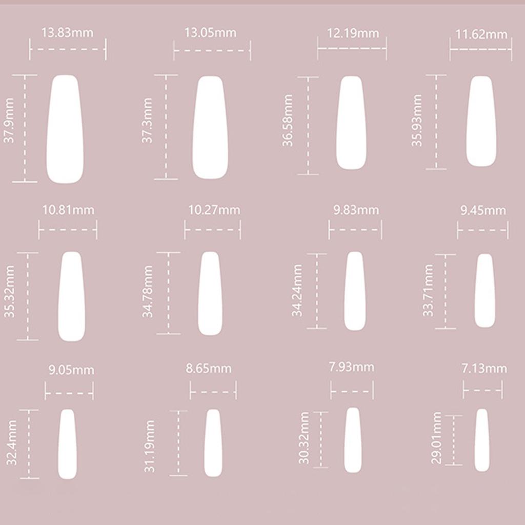 French Nude Press-on Nail Flower Decor White Edge Long Coffin Artificial Nail for Women and Girl Party Activity