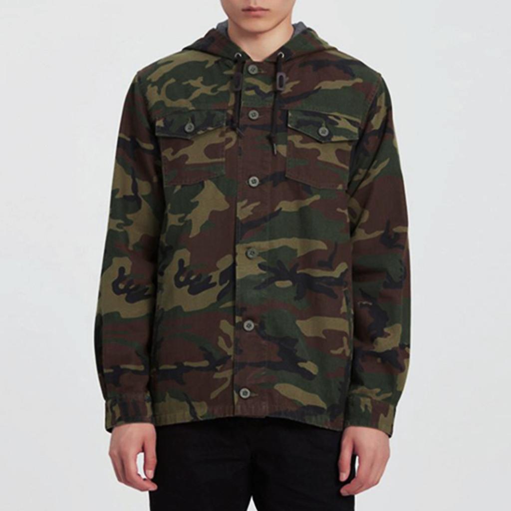 Vans Камуфляжная куртка с капюшоном Мужские куртки Зеленые VN0A36JLCMA