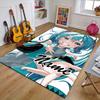 Custom Hatsune Miku Mat Personalized Name, Polyester Washable Indoor Entryway Rug, Gift for Christmas, Easter, Thanksgiving Day