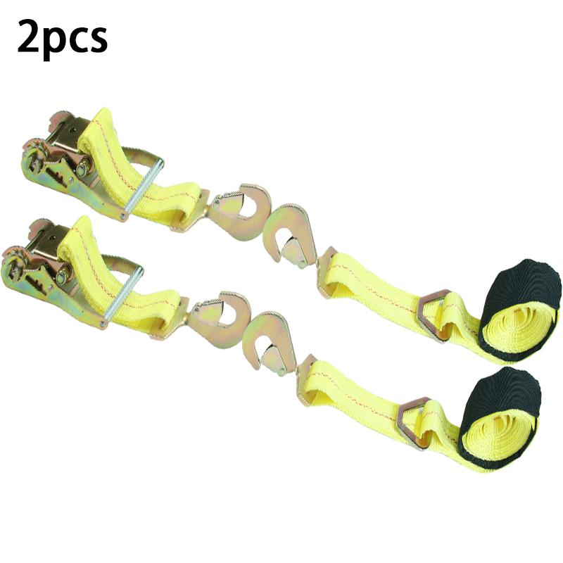 Ratchet Tie Down Straps Kit Tire Straps Car Tie Down Straps with Snap Hooks for Passenger Car Truck Trailer