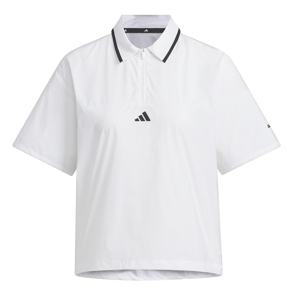 Плетеная рубашка для гольфа белая [Adidas Golf] Водоотталкивающая с коротким рукавом женская,