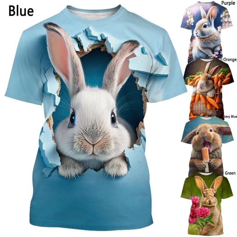 Rabbit Series 3D Printed Men's Casual Short Sleeved T-shirt Men's T-shirt