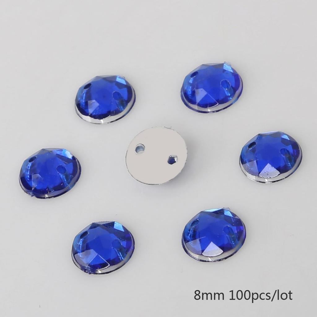 8/10/12mm Sewing Flatback Rhinestones Round Acrylic Beads Sew On Strass Crystal Stones For DIY Craft Scrapbook Decoration