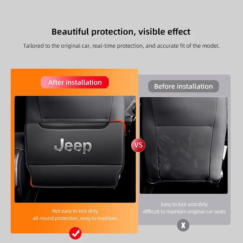 Для Jeep 2 шт. Защитная накладка на спинку сиденья автомобиля от пинков Автоаксессуары Для Jeep Grand Cherokee Wrangler JK Gladiator Compass