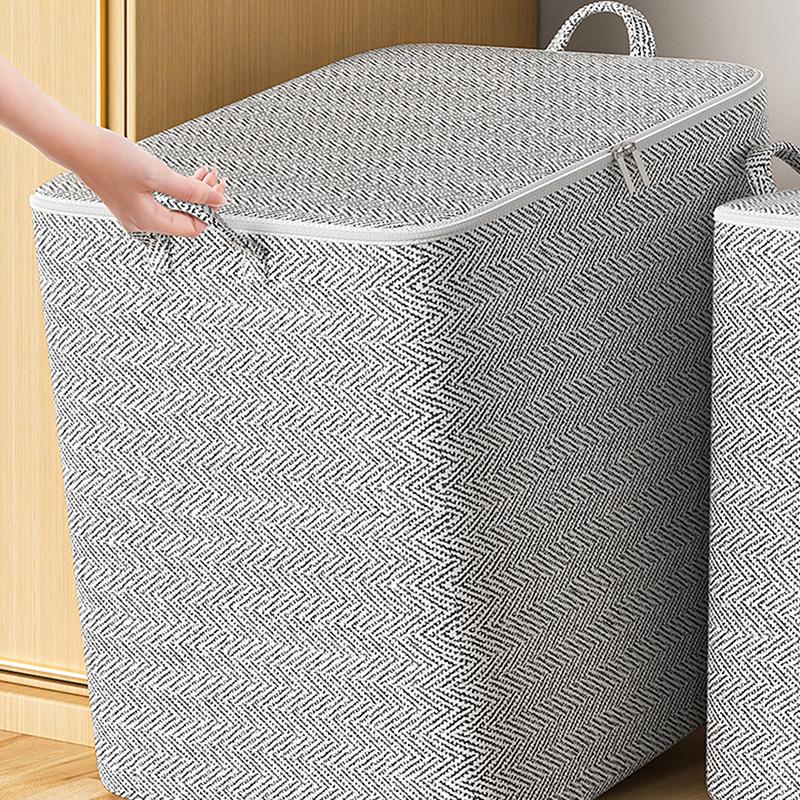 Сумка для хранения одежды большой емкости, органайзер с усиленной ручкой для одеял, постельных принадлежностей, складная сумка для хранения на молнии