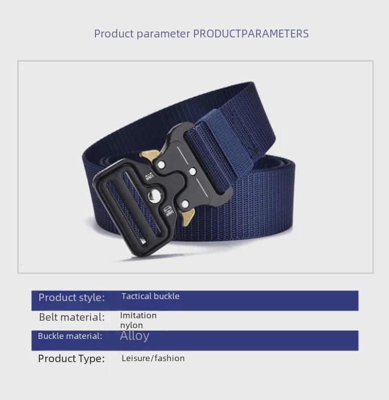 Мужской тактический ремень Cobra Canvas с пряжкой из сплава - функциональный ремень из нейлона для работы на открытом воздухе