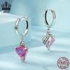 Серьги-пусеты Avle Pink Skull & Heart Love, Стерлинговое серебро S925, Женские украшения