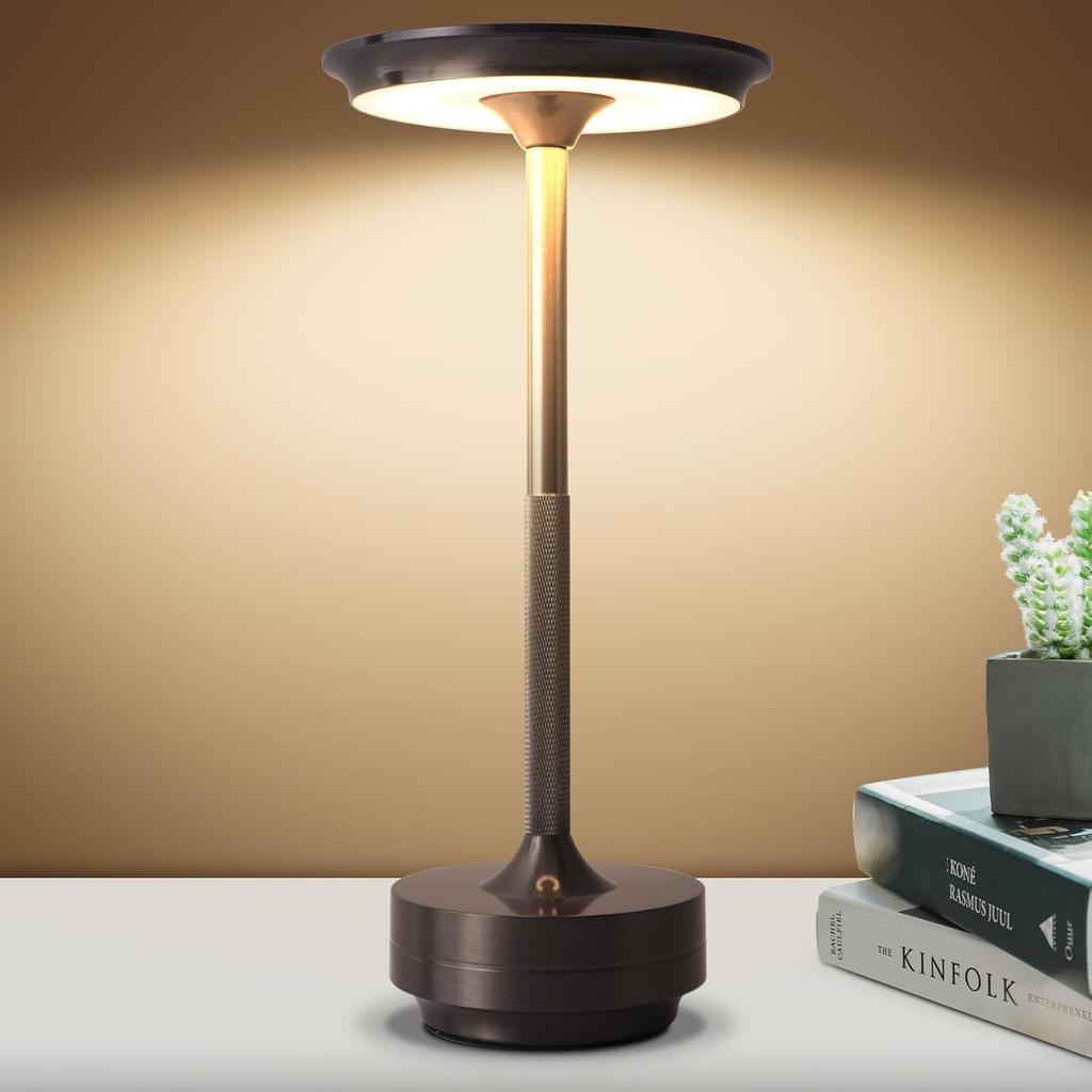 Aluminum Alloy LED Lamp Night Light Infinitely Dimmable Atmosphere Retro Portable Cordless Rechargeable Touch Desk Lamp For Bar