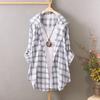 Sunscreen Shirts Women's Hooded Plaid Long-sleeved Loose Tops Thin Coats Cardigans