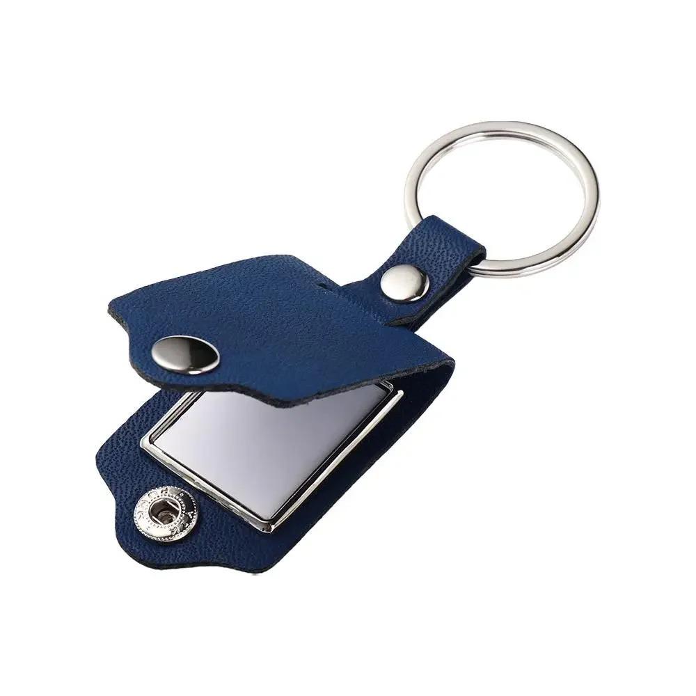 PU Leather Photo Frame Metal Metal Key Chains Fashion Photo Keyring Gift