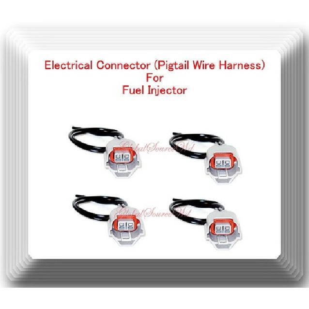 (4 Pc) Electrical Connector of Fuel Injector FJ295 Fits: Camry Celica MR2 RAV4 &