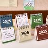 2Pcs 2025 Desk Calendar Mini Desktop Standing Flip Calendar Portable School Stationery Learning Planner Pocket Calendar
