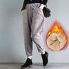 Add Velvet Warm Autumn Winter Literary Solid Corduroy High-waist Harem Retro Women Casual Pants Loose
