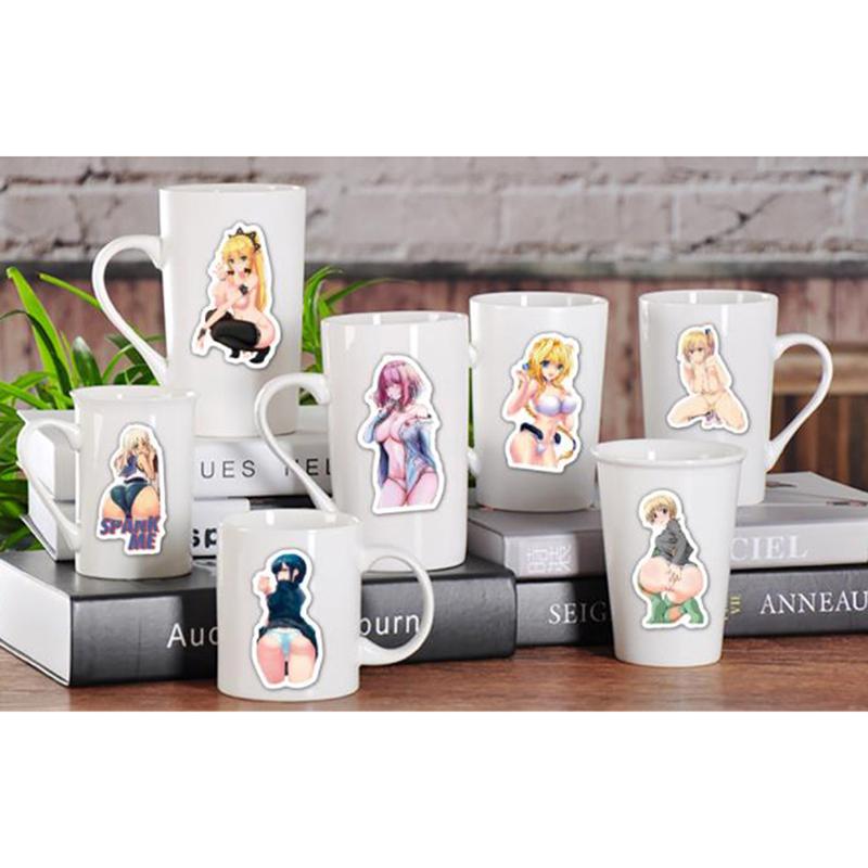 50 шт., мультяшные сексуальные наклейки Ahegao для девочек, наклейки для ноутбука, наклейки Adesivos