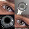 AMARA 1 пара цветных контактных линз годового использования, естественные линзы для карих глаз, серые контактные линзы с синими линзами, зеленые линзы для глаз