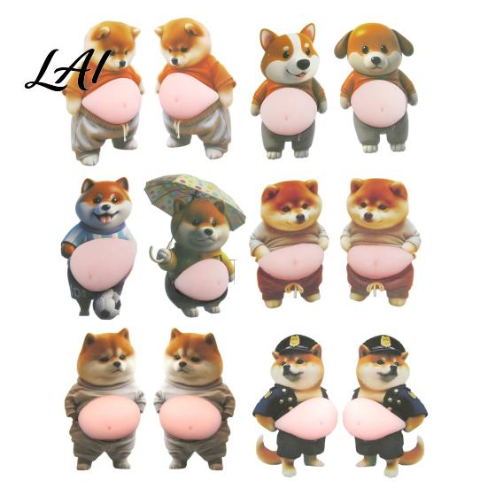 Anxiety Relief Belly Sticker 1 Pair 3D Dog Anti-collision Stress Elastic Tummy Decal Cartoon Puppy Fat Animal Buffer