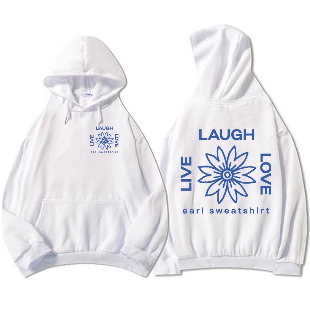 LLL FLOWER Print Hoodies Earl Sweatshirt Live Laugh Love Sweatshirt Autumn Fleece Male Hooded Pullovers Casual Men Clothes
