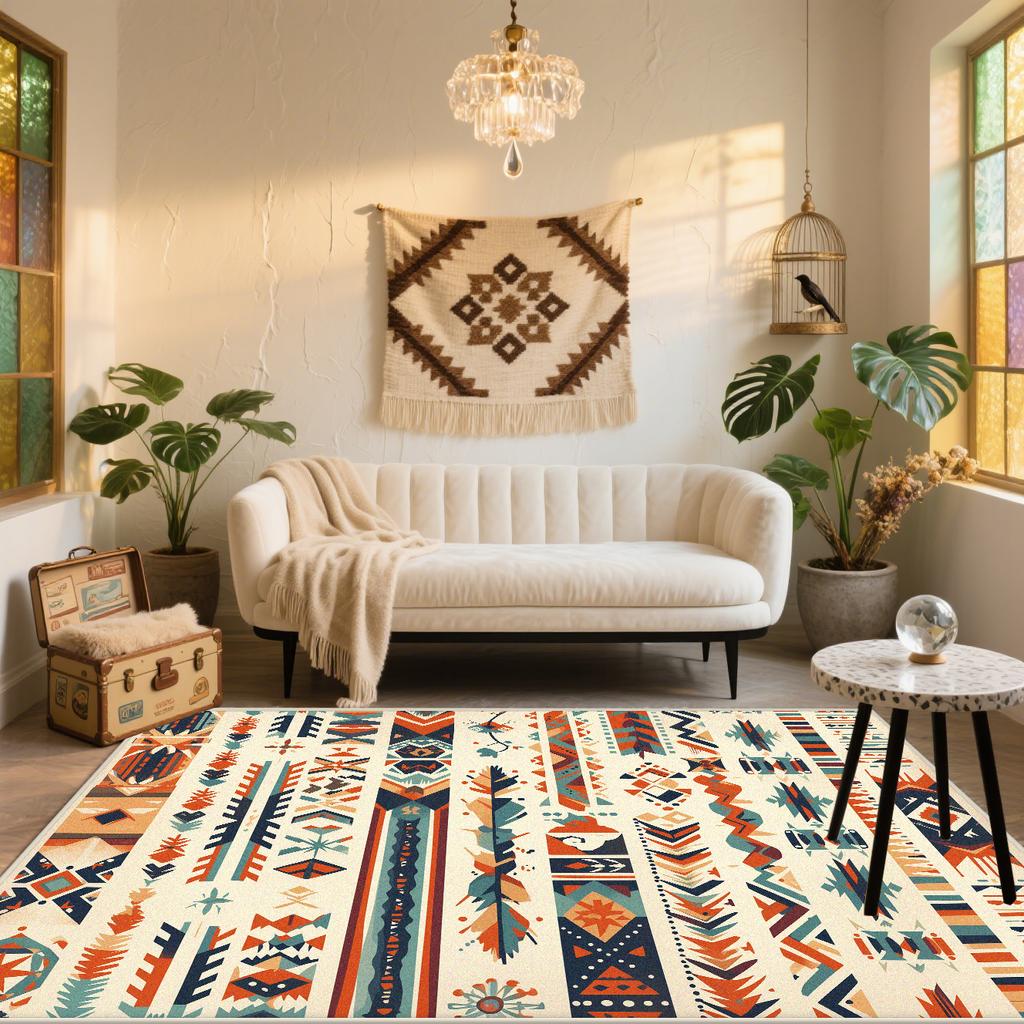 New Persian Carpet Large Rugs for Living Room Boho Decoration Easy Clean Washable Floor Mat Antiskid Sofa Bedroom Study