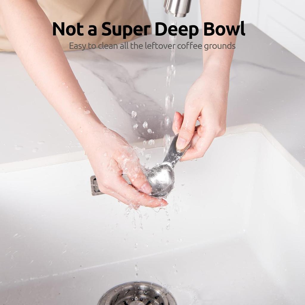 Кофейная ложка - Металлическая мерная ложка из нержавеющей стали 304 с короткой ручкой для молотого кофе, зерен, порошка, эспрессо (15мл/30мл)