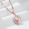 Glossy Geometric Single Zircon Women Pendant Golden Necklace Minimalist Costume Jewelry Matching Wedding Party