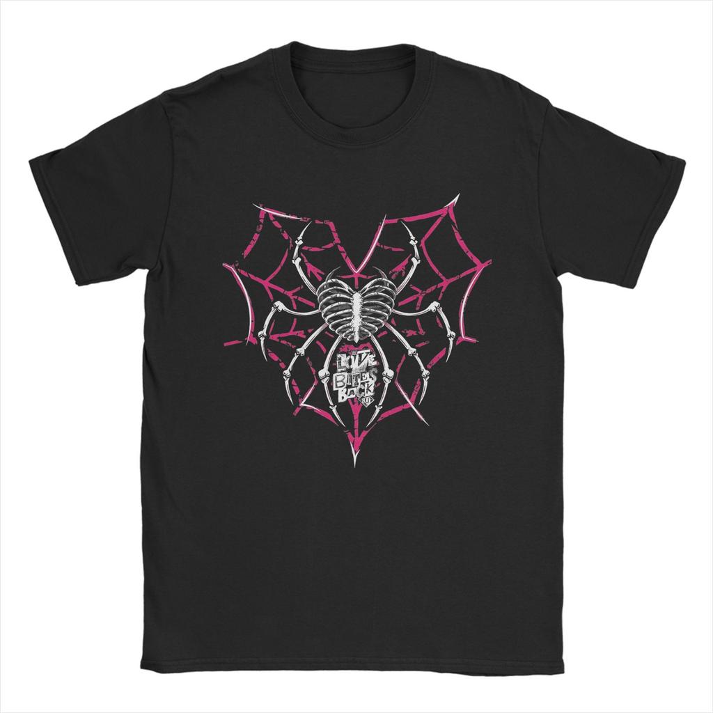 Футболки Aj Lee Spider Heart Мужские Хлопковые Модные для Мужчин Футболка с Круглым Вырезом Футболки для Реслинга Одежда с Коротким Рукавом с Принтом