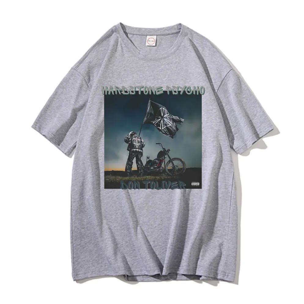 Футболка рэпера Дона Толивера Футболки с музыкальным альбомом Hardstone Psycho Футболки унисекс для женщин Хип-хоп Футболки больших размеров Уличная винтажная одежда унисекс