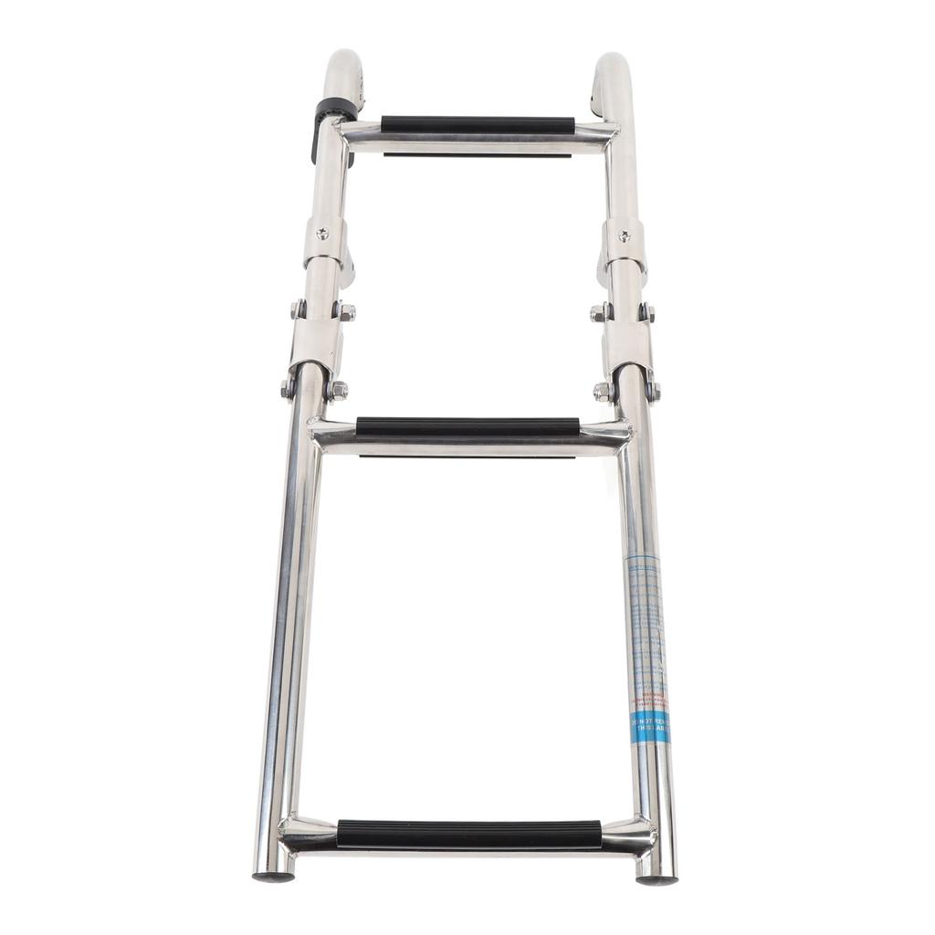 3 Steps Foldable Boat Ladder Stainless Steel Stern Mount Enhanced Grip Swim Deck Ladder for Yacht Dock