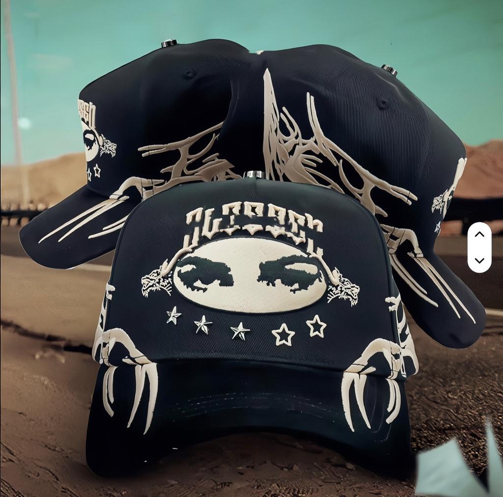 Wholesale Yo No Pesco Star Satin Lined Terry Dobby Embroidered Bling Sports Cap 5 Panel Rhinestone Brim Baseball Caps Barbas