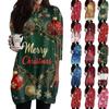 Women's Casual 3/4 Sleeve Shirts Fashion Christmas Print Tunic Tops With Pockets
