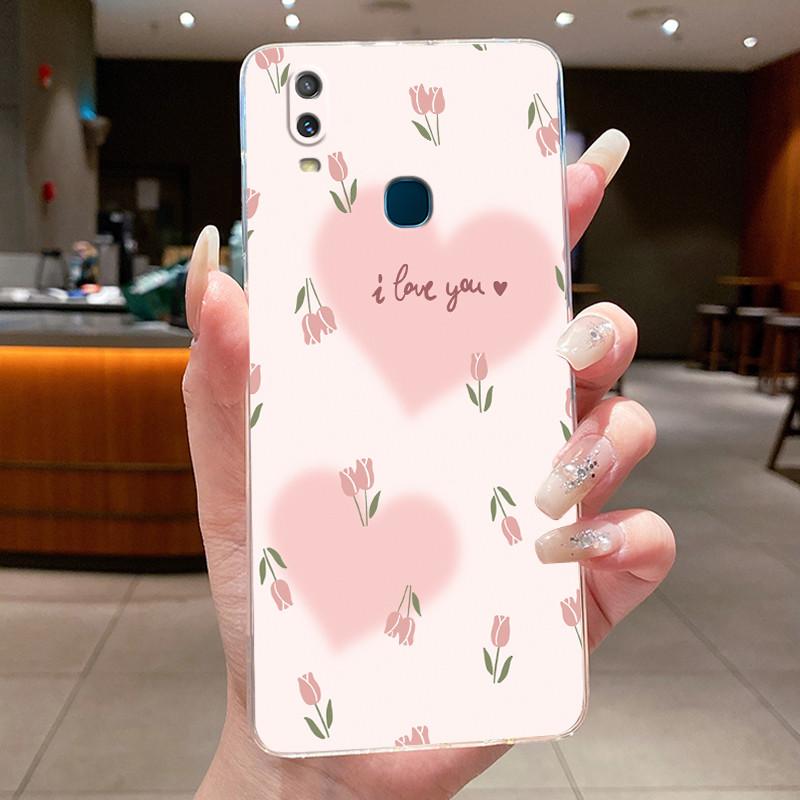 Для VivoY11 2019 Задняя крышка Vivo 1906 Корпус Vivo Y11 2019 Чехол Модный Роскошный Бабочки Цветы Прозрачный Мягкий ТПУ Желе Чехол для Телефона
